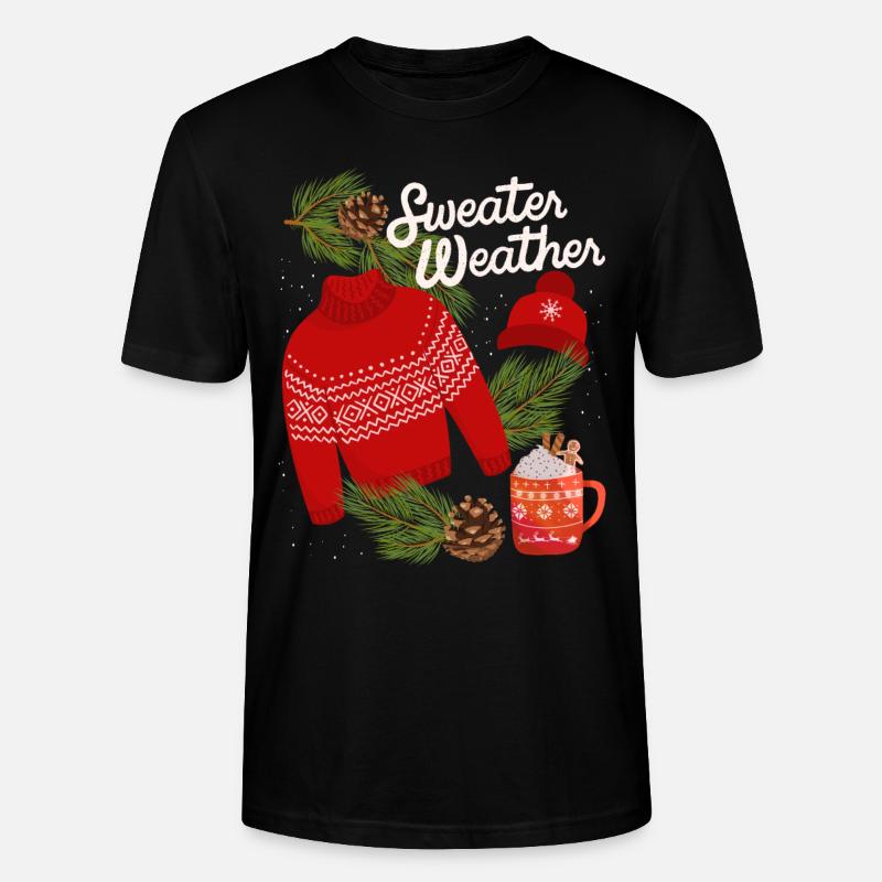 Sweater-Weather, lustiger Spruch, Winter, Pullover - Stanley/Stella Unisex Bio-T-Shirt CRAFTER - Schwarz