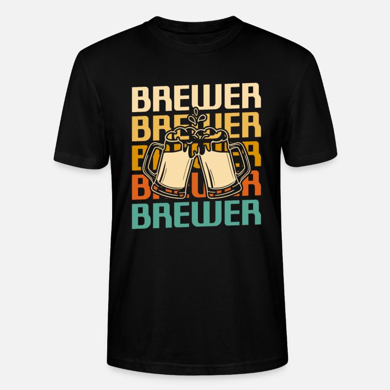 Retro Brewer Beer Brewing - Stanley/Stella Unisex Bio-T-Shirt CRAFTER - Schwarz