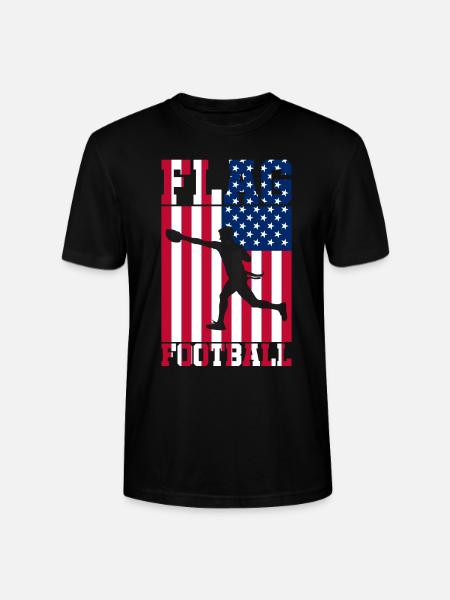 Flag Football Player American Flag - Stanley/Stella CRAFTER Unisex Organic T-Shirt - black