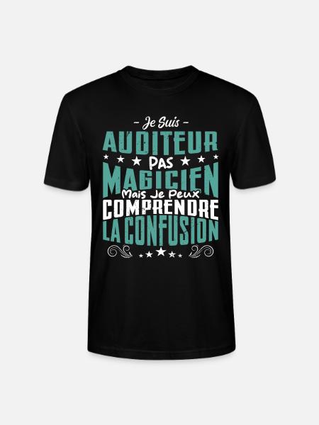 Je Suis Auditeur Pas Magicien - T-shirt bio CRAFTER Stanley Stella Unisexe - noir