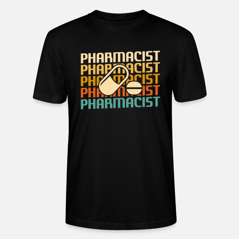 Retro Pharmacist Pharmaceutical Pharmacy - Stanley/Stella Unisex Bio-T-Shirt CRAFTER - Schwarz