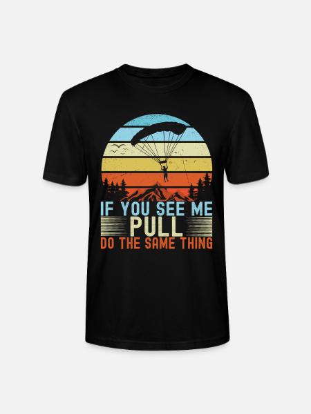 Parachute Parachutist - Stanley/Stella CRAFTER Unisex Organic T-Shirt - black