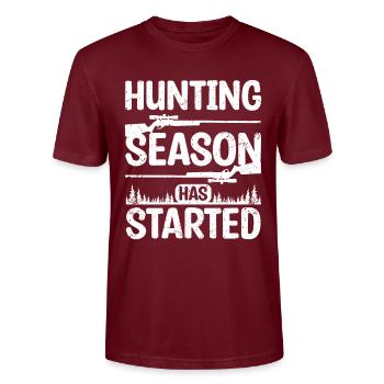 La saison de chasse a commencé - T-shirt bio CRAFTER Stanley Stella Unisexe - bordeaux - Devant - Alina (178cm) & Michal (187cm)