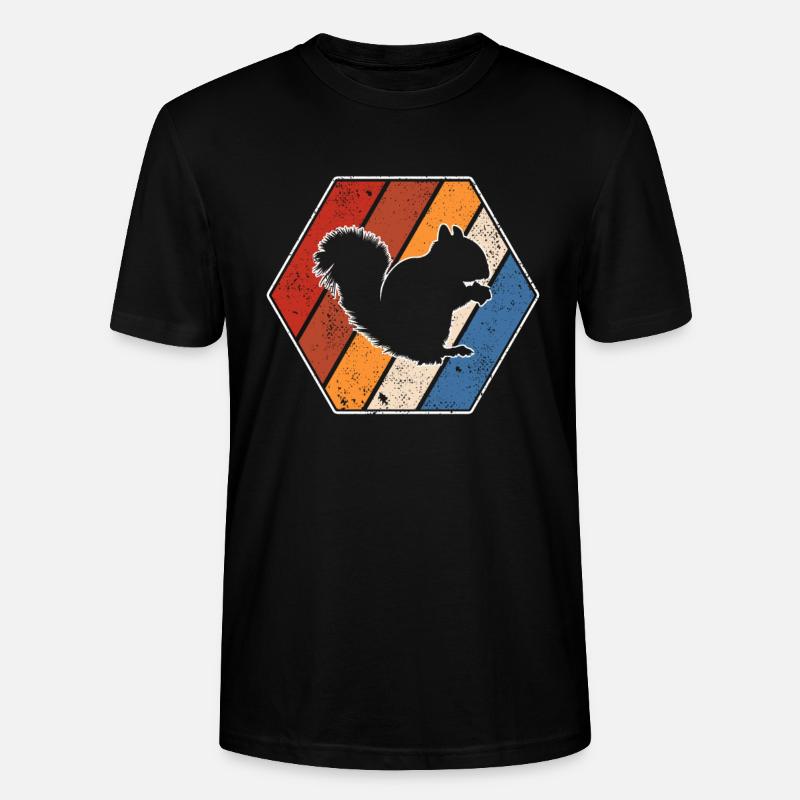 Eichhörnchen Retro - Stanley/Stella Unisex Bio-T-Shirt CRAFTER - Schwarz