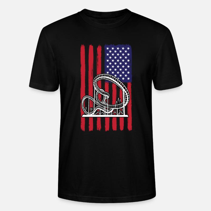 USA Roller Coaster Design - T-shirt bio CRAFTER Stanley Stella Unisexe - noir