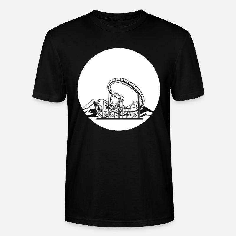 Achterbahn Mit Bergen - Stanley/Stella Unisex Bio-T-Shirt CRAFTER - Schwarz