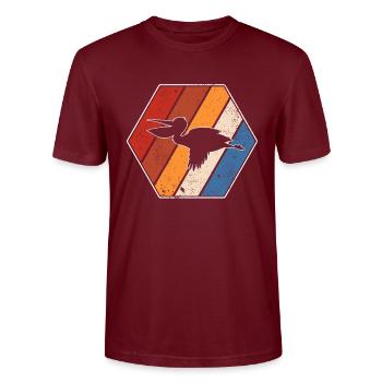 Pelikan Rétro - T-shirt bio CRAFTER Stanley Stella Unisexe - bordeaux - Devant - Alina (178cm) & Michal (187cm)