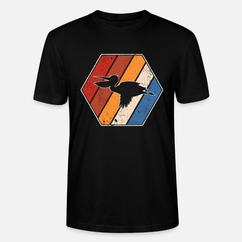 Pelikan Retro - Stanley/Stella Unisex Bio-T-Shirt CRAFTER - Schwarz