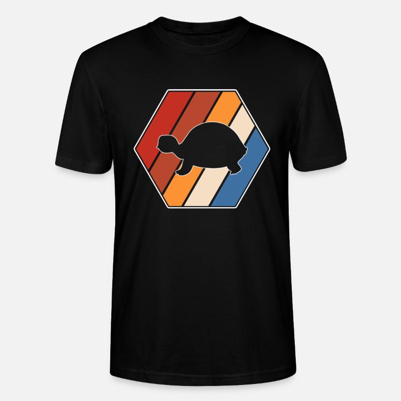 Turtle Retro - Stanley/Stella CRAFTER Unisex Organic T-Shirt - black