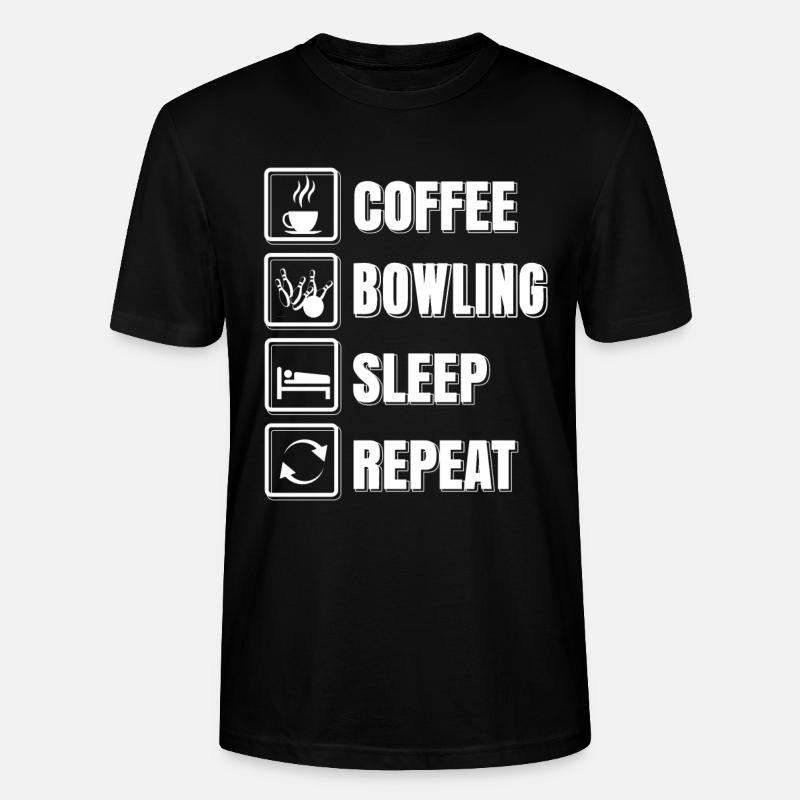 Café bowling sommeil répéter - T-shirt bio CRAFTER Stanley Stella Unisexe - noir