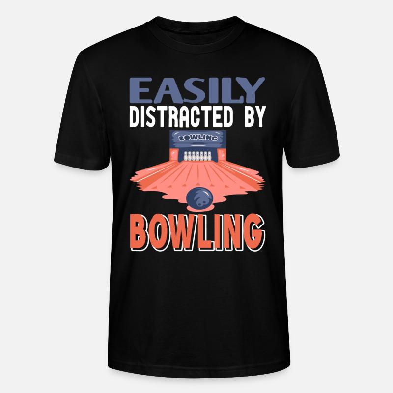 Easily Distractes by bowling - Stanley/Stella CRAFTER Unisex Organic T-Shirt - black