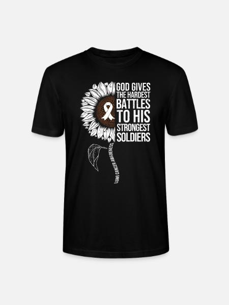 Lung Cancer Awareness Sunflower - Stanley/Stella CRAFTER Unisex Organic T-Shirt - black