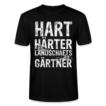Hart Härter Landschaftsgärtner Gartenarbeit Gesche - Stanley/Stella Unisex Bio-T-Shirt CRAFTER - Schwarz - Vorne - Alina (178cm) & Michal (187cm)