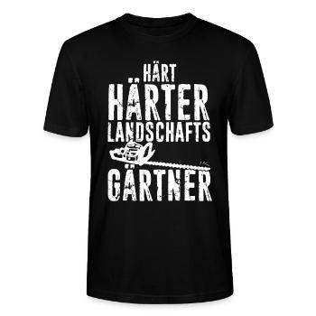 Hart Härter Landschaftsgärtner Gartenarbeit Gesche - Stanley/Stella Unisex Bio-T-Shirt CRAFTER - Schwarz - Vorne - Alina (178cm) & Michal (187cm)