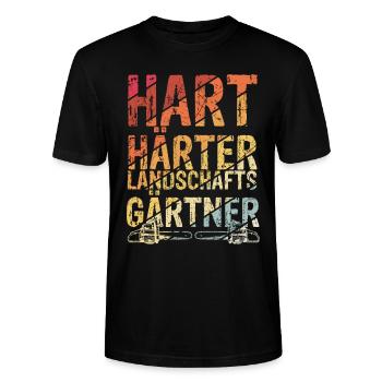 Hart Härter Landschaftsgärtner Gartenarbeit Gesche - Stanley/Stella Unisex Bio-T-Shirt CRAFTER - Schwarz - Vorne - Alina (178cm) & Michal (187cm)