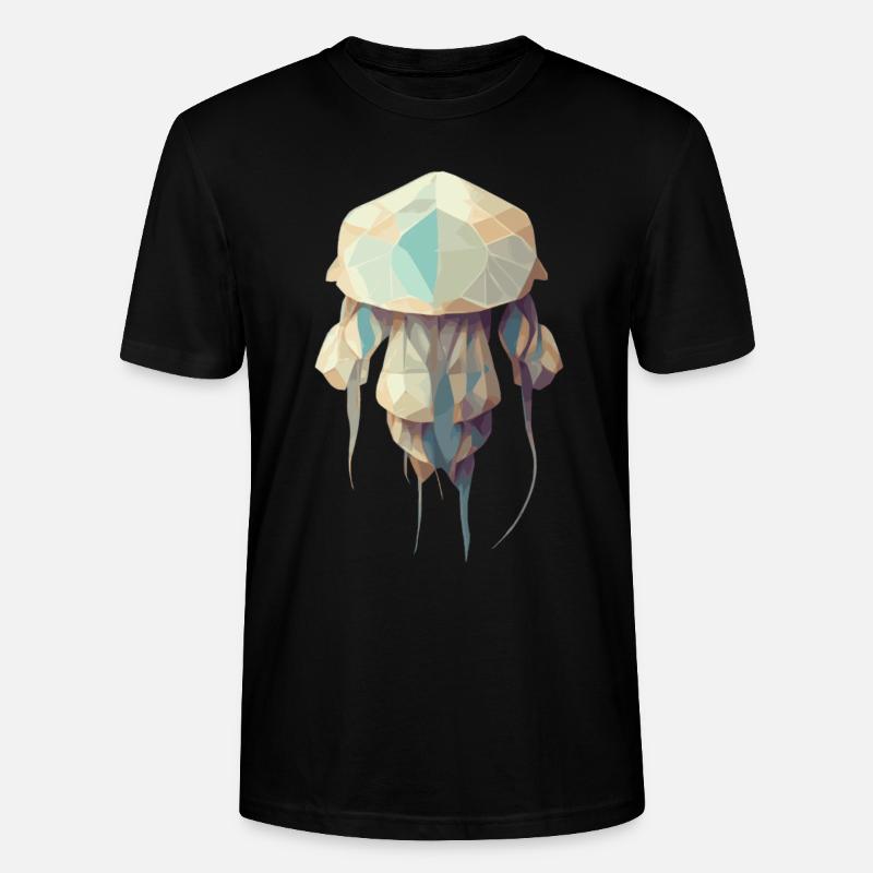 Polygonquallen süßes niedriges Poly - Stanley/Stella Unisex Bio-T-Shirt CRAFTER - Schwarz
