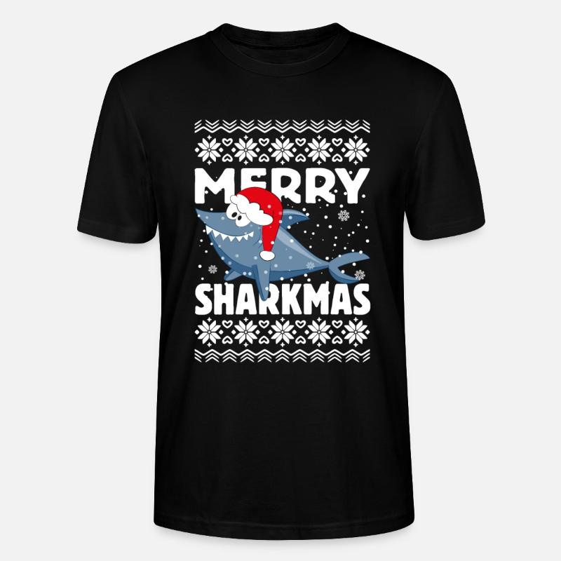 Joyeux Noël Requin Noël - T-shirt bio CRAFTER Stanley Stella Unisexe - noir