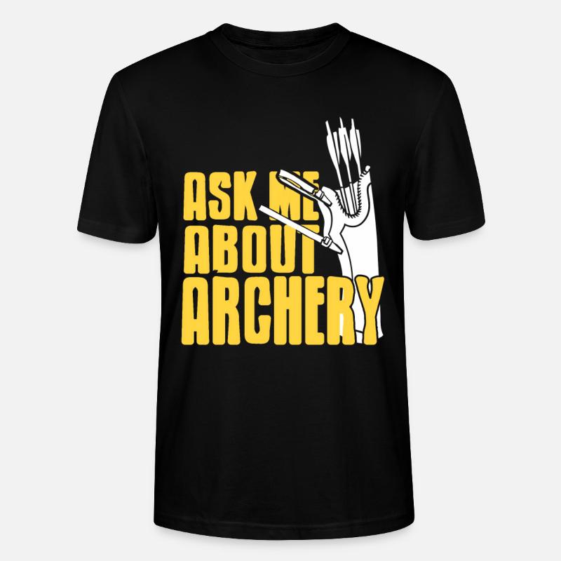 Ask me about Archery - Stanley/Stella Unisex Bio-T-Shirt CRAFTER - Schwarz