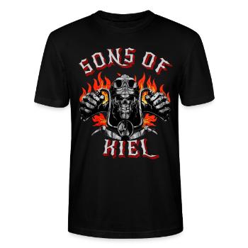 Kiel Biker Geschenk fils de Kiel - T-shirt bio CRAFTER Stanley Stella Unisexe - noir - Devant - Alina (178cm) & Michal (187cm)
