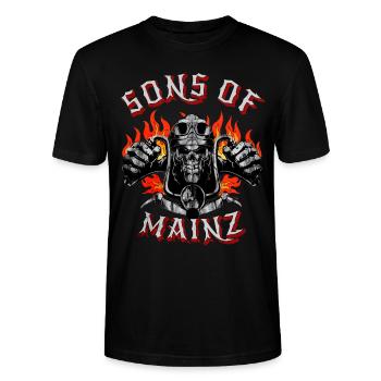 Mayence Biker Geschenk fils de Mayence - T-shirt bio CRAFTER Stanley Stella Unisexe - noir - Devant - Alina (178cm) & Michal (187cm)