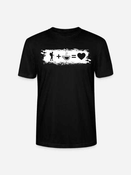 Grunge Rectangle - Heart - Coffee - Hiking - - Stanley/Stella CRAFTER Unisex Organic T-Shirt - black