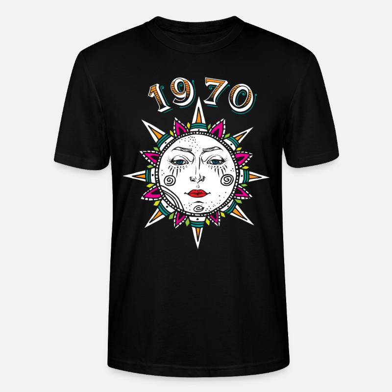 1970 Sonnengesicht - Stanley/Stella Unisex Bio-T-Shirt CRAFTER - Schwarz