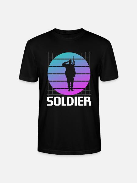 Retro Soldier Army Military - Stanley/Stella CRAFTER Unisex Organic T-Shirt - black