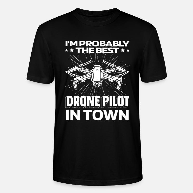Drone Quadcopter Drôle - T-shirt bio CRAFTER Stanley Stella Unisexe - noir