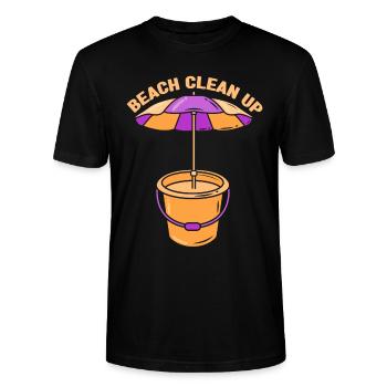 Beach Cleanup Beach Beach Clean Up Beaches - Stanley/Stella CRAFTER Unisex Organic T-Shirt - black - Front - Alina (178cm) & Michal (187cm)