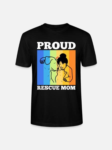 Proud rescue mom - Stanley/Stella CRAFTER Unisex Organic T-Shirt - black