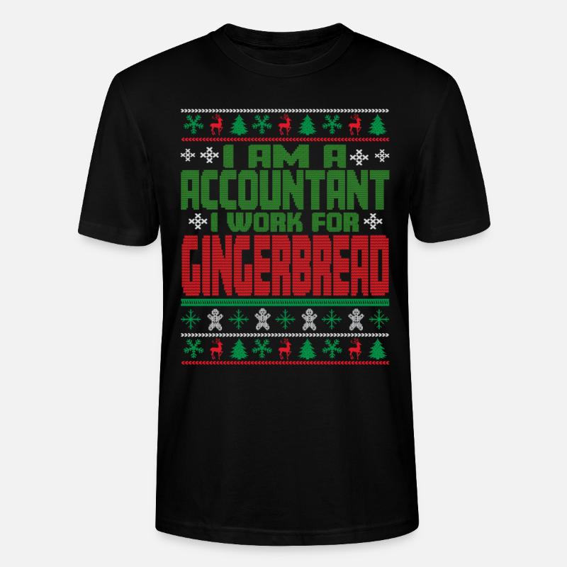 Dire de Noël comptable - T-shirt bio CRAFTER Stanley Stella Unisexe - noir
