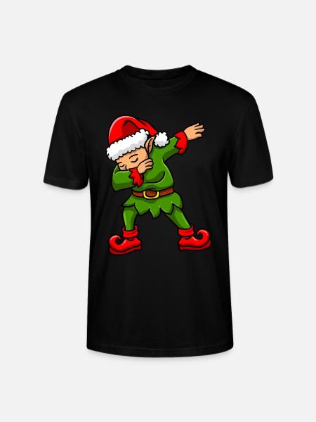 Dabbing Elf Christmas Elf - Stanley/Stella CRAFTER Unisex Organic T-Shirt - black