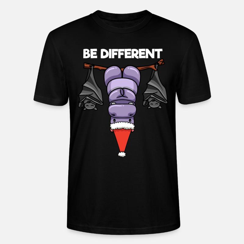 Be Different Nilpferd Fledermaus Weihnachtsmann - Stanley/Stella Unisex Bio-T-Shirt CRAFTER - Schwarz