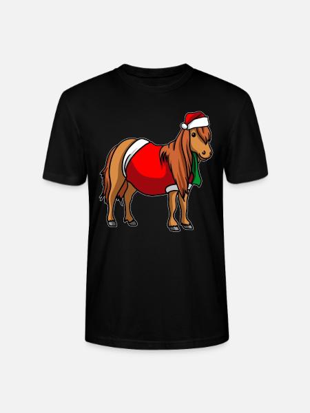 Pony Christmas Hat - Stanley/Stella CRAFTER Unisex Organic T-Shirt - black