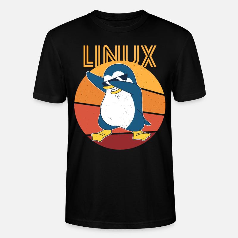 Linux Admin Cool Penguin Nerd Informatik - Stanley Stella CRAFTER unisex økologisk-T-shirt - sort