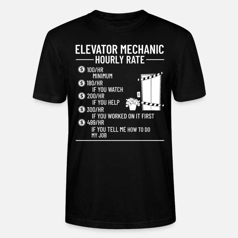 Technicien d’ascenseur Élévateur élévateur - T-shirt bio CRAFTER Stanley Stella Unisexe - noir