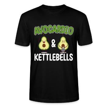 Kettlebell Cardio Avocardio & Kettlebells Vegan - Stanley/Stella Unisex Bio-T-Shirt CRAFTER - Schwarz - Vorne - Alina (178cm) & Michal (187cm)