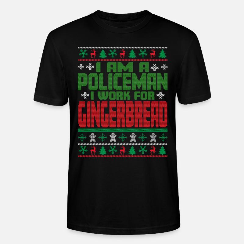 Citation de Noël du policier - T-shirt bio CRAFTER Stanley Stella Unisexe - noir