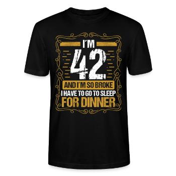 42 Idea Funny Go to Sleep for Dinner Year Humor - Stanley/Stella CRAFTER Unisex Organic T-Shirt - black - Front - Alina (178cm) & Michal (187cm)