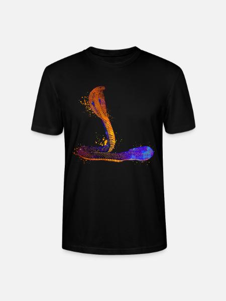 Farbenfrohe Kobra - Stanley/Stella Unisex Bio-T-Shirt CRAFTER - Schwarz