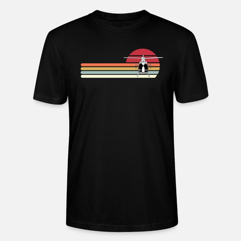 Hélicoptère rétro - T-shirt bio CRAFTER Stanley Stella Unisexe - noir