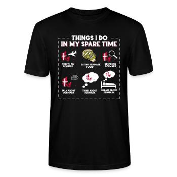 Dinge, die ich in meiner Freizeit mache Dänemark - Stanley/Stella Unisex Bio-T-Shirt CRAFTER - Schwarz - Vorne - Alina (178cm) & Michal (187cm)