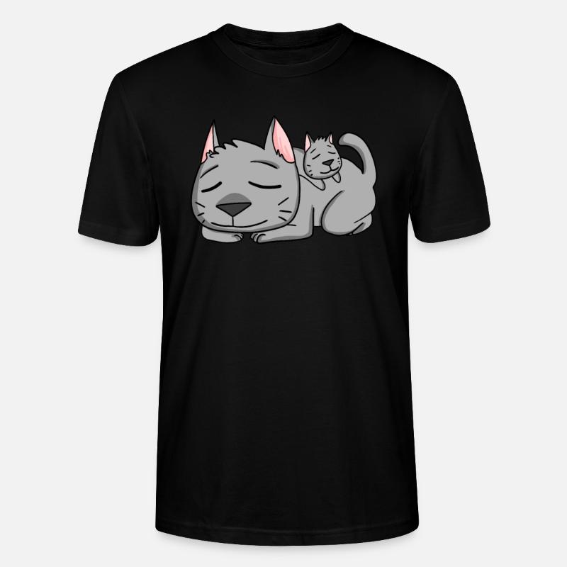 Chat avec bébé chat - T-shirt bio CRAFTER Stanley Stella Unisexe - noir