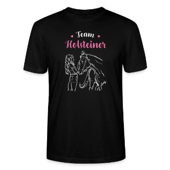 Holsteiner I Pony Horse Saying Motif for Rider - Stanley/Stella CRAFTER Unisex Organic T-Shirt - black - Front - Alina (178cm) & Michal (187cm)