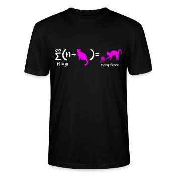 String Theorie Nerd Physik Schrödingers Katze - Stanley/Stella Unisex Bio-T-Shirt CRAFTER - Schwarz - Vorne - Alina (178cm) & Michal (187cm)
