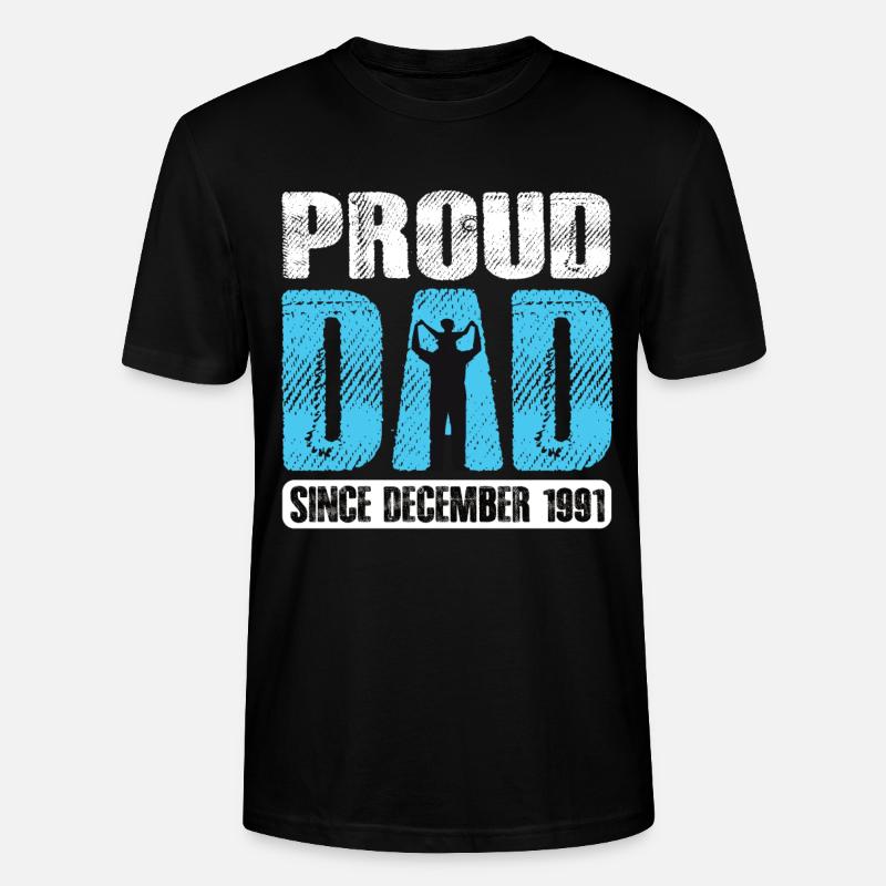 Fier papa depuis décembre 1991 - T-shirt bio CRAFTER Stanley Stella Unisexe - noir