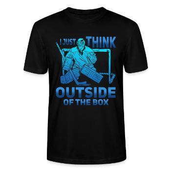 ice hockey goalie Hockey goalkeeper - Stanley/Stella Unisex Bio-T-Shirt CRAFTER - Schwarz - Vorne - Alina (178cm) & Michal (187cm)