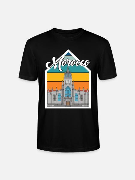 Morocco Skyline Africa City Gibraltar Ocean - Stanley/Stella CRAFTER Unisex Organic T-Shirt - black