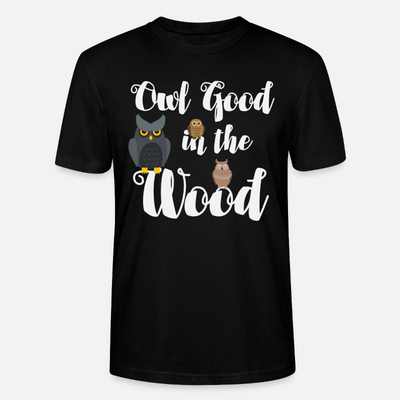 Eule gut im Wald - Stanley/Stella Unisex Bio-T-Shirt CRAFTER - Schwarz