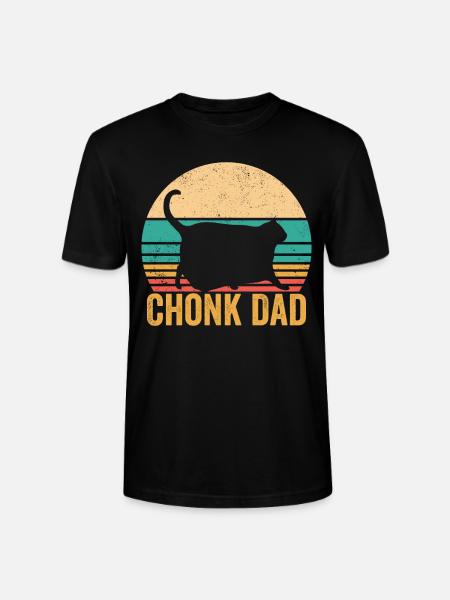 Chonk Meme Cat Chonk Dad - Stanley/Stella CRAFTER Unisex Organic T-Shirt - black